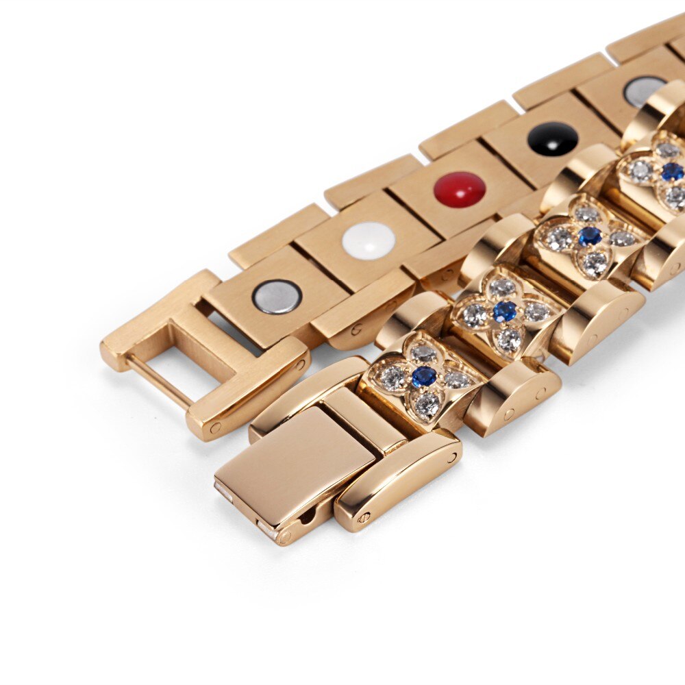 Women's Blue Flower Magnetic Bracelet