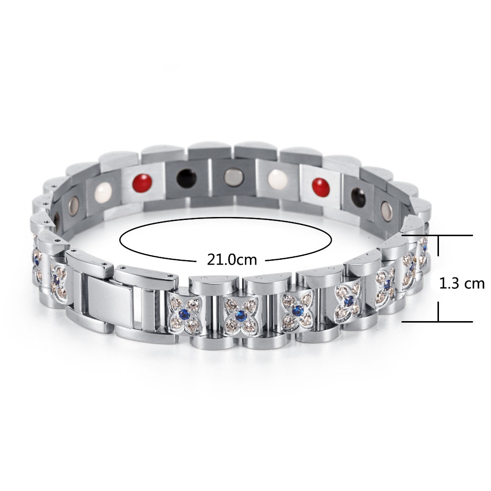 Women's Blue Flower Magnetic Bracelet