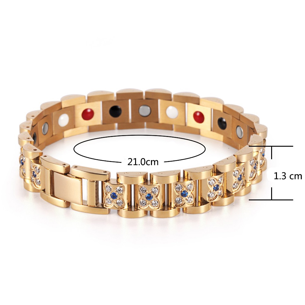 Women's Blue Flower Magnetic Bracelet