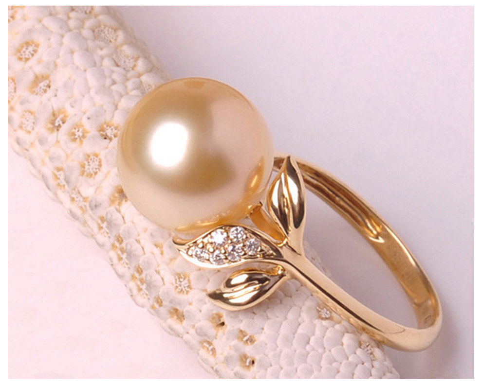 18K Gold Simple Pearl Ring for Women 18K Gold Simple Pearl Ring for Women
