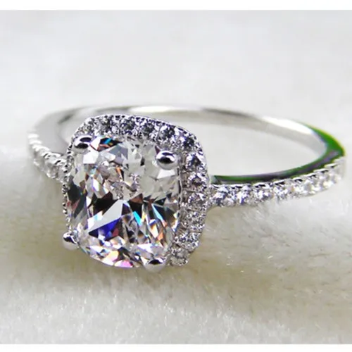 Solid 14K White Gold 1CT Ring