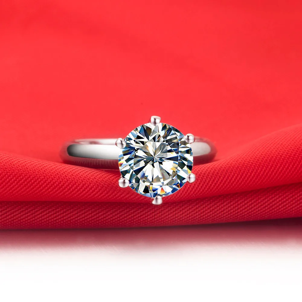 1CT 14K White Gold Round Ring