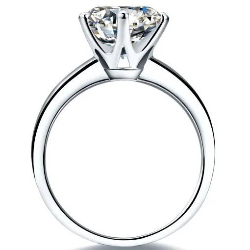 Pure 14K White Gold Engagement Ring
