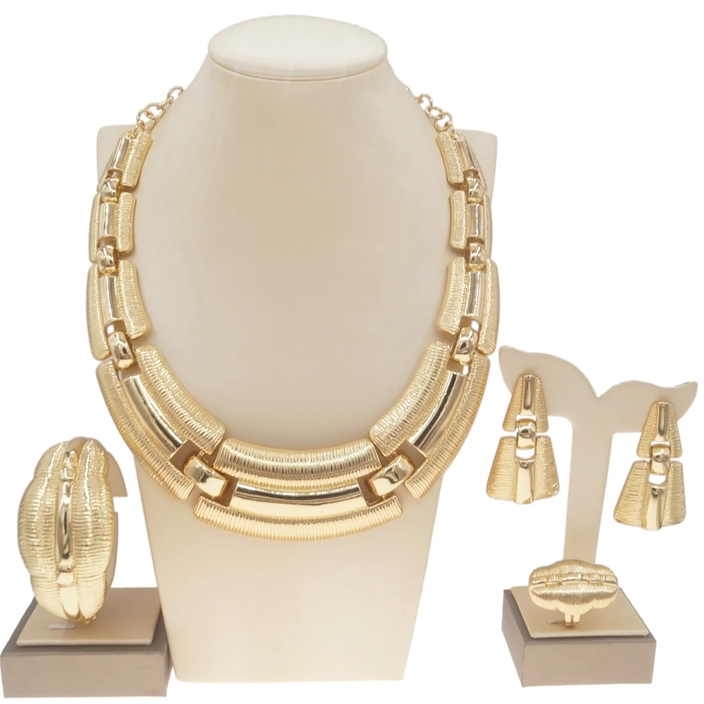 Women's Brazilian Gold Color Wedding Jewelry Set