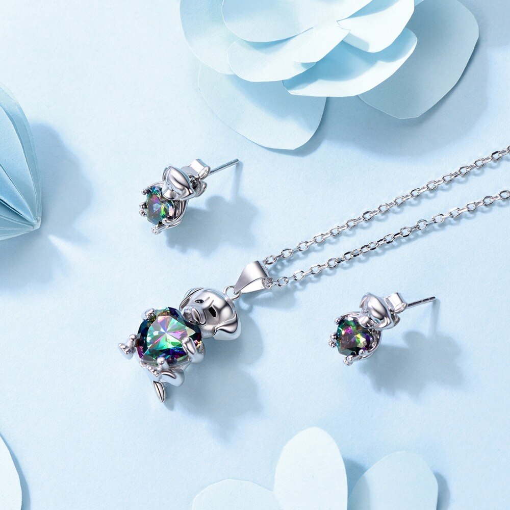 Mystery Topaz Cute Cat Design Women's Jewelry Set Mystery Topaz Cute Cat Design Women's Jewelry Set