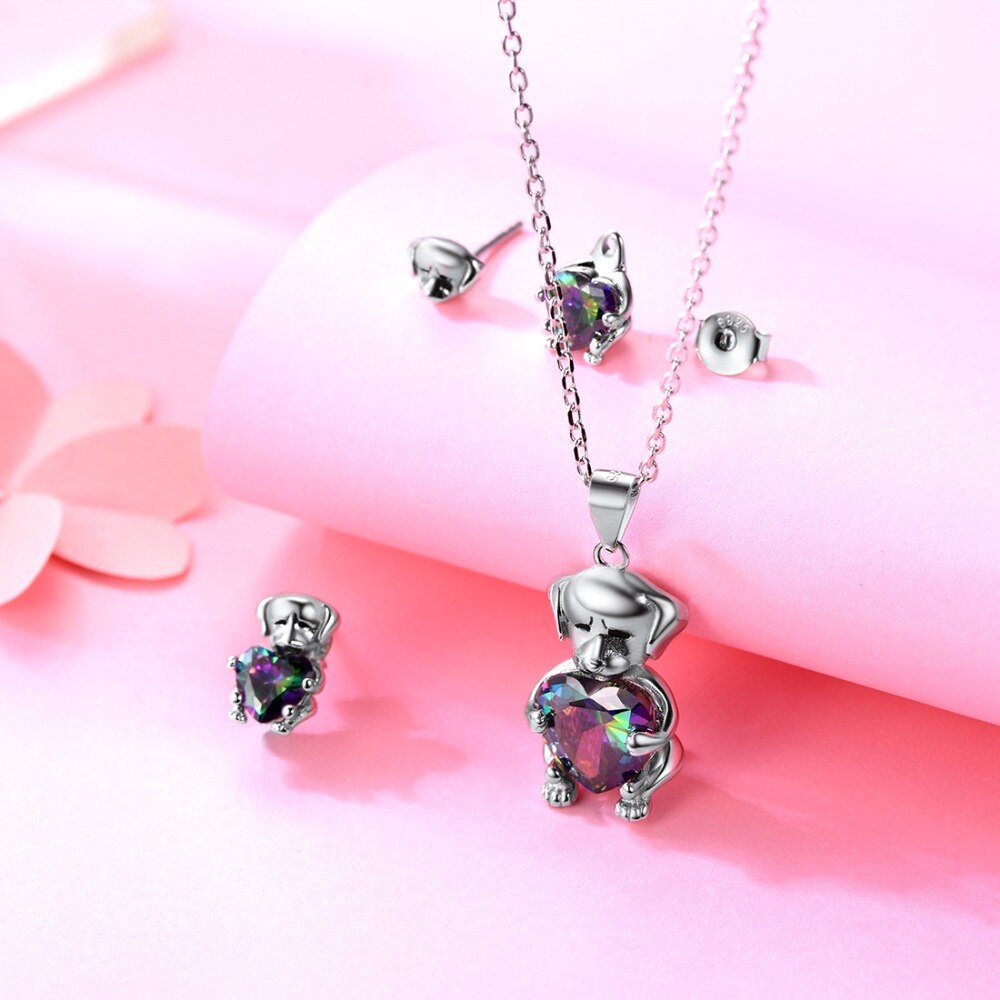 Mystery Topaz Cute Cat Design Women's Jewelry Set Mystery Topaz Cute Cat Design Women's Jewelry Set