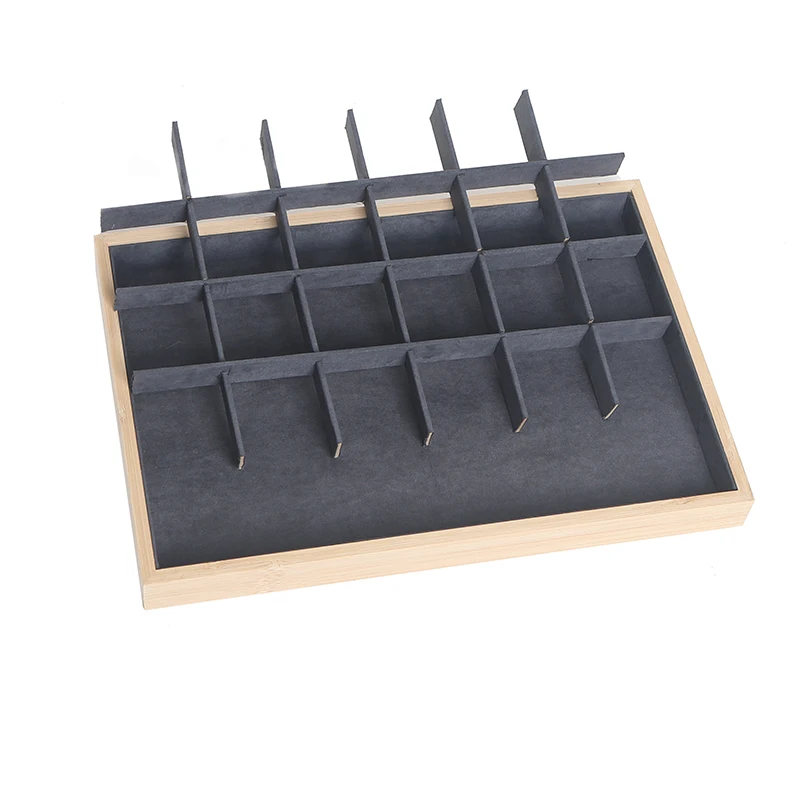 24-Grid Bamboo Jewelry Storage Organizer 24-Grid Bamboo Jewelry Storage Organizer