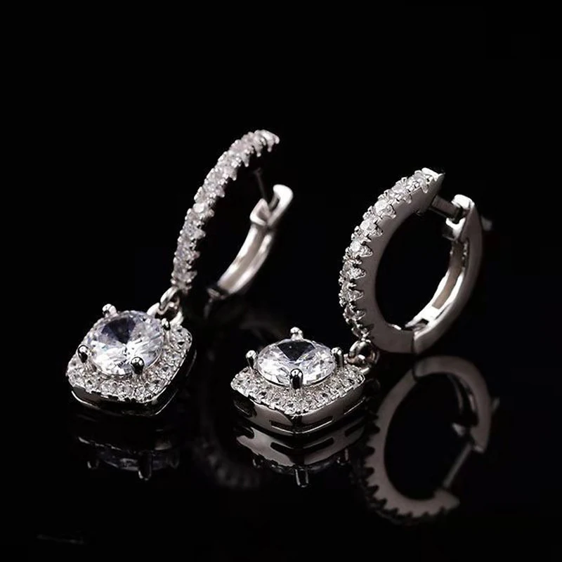 0.5/1 Carats Moissanite Drop Earrings for Women