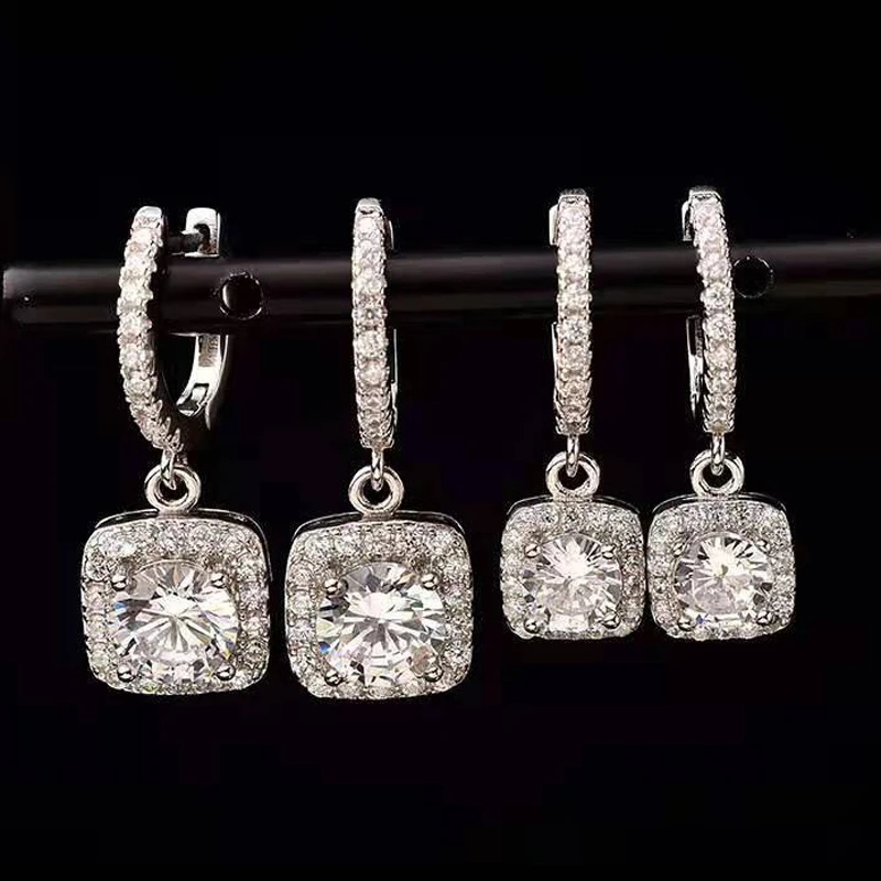 0.5/1 Carats Moissanite Drop Earrings for Women